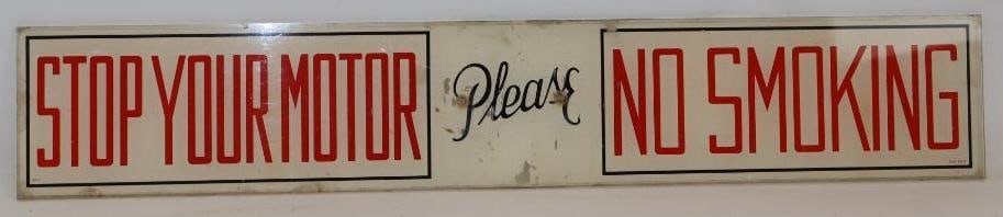 Please Stop Your Motor No Smoking Single Sided Plastic Gas Station Sign (1 of 5)
