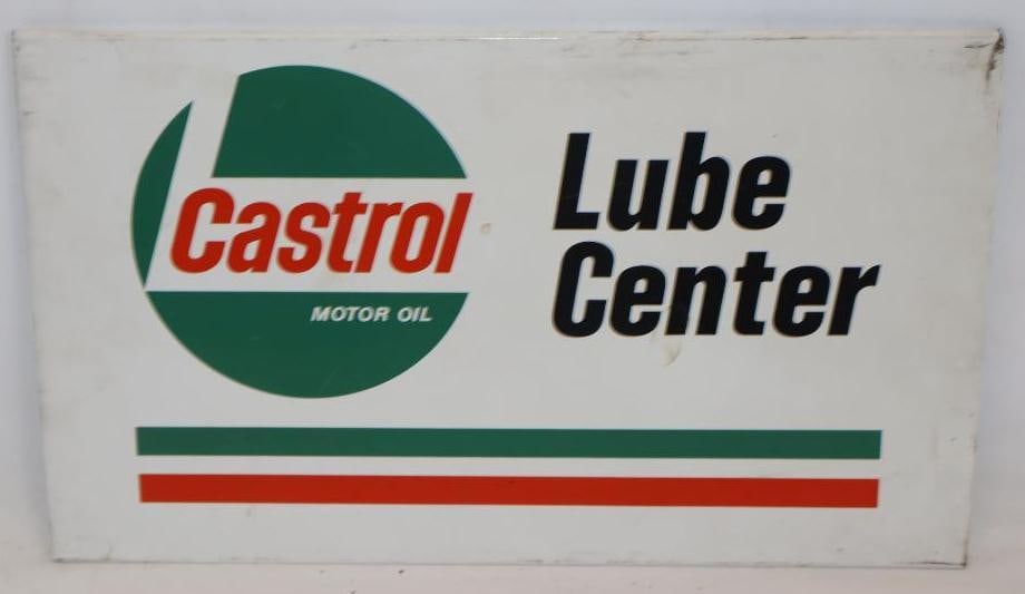 Castrol Motor Oil Lube Center Display Rack Sign: 20.5" x 12"