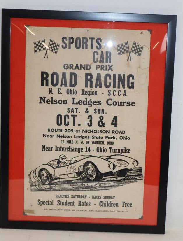 Nelsons Ledges Sportscar Grand Prix Road Race Framed Advertising Poster (1 of 5)