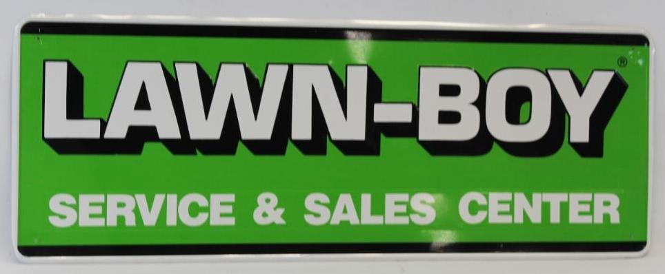 Embossed Lawn-Boy Service & Sales Center Single Sided Metal Advertising Sign (1 of 5)