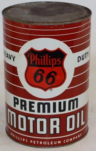 Phillips 66 HD Five Quart Metal Oil Can (1 of 2)