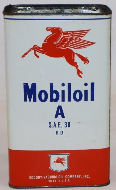 Mobil Oil A-HD 5 Quart Oil Can: Missing top