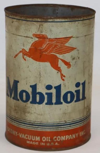 Mobil Oil 5 Quart Oil Can: Missing top lid