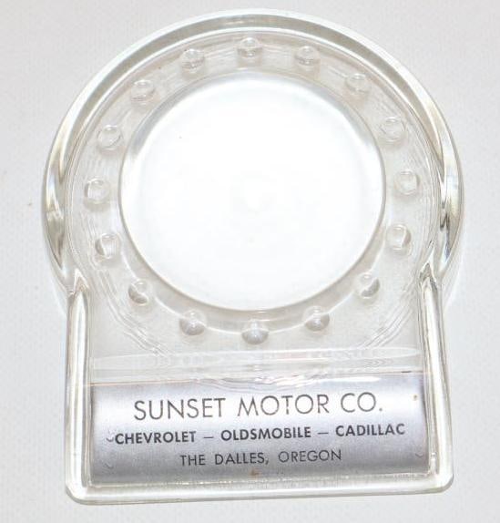 Chevrolet, Oldsmobile, Cadillac Sunset Motor Company Advertising Magnifying Glass: 4" x 4.5"
