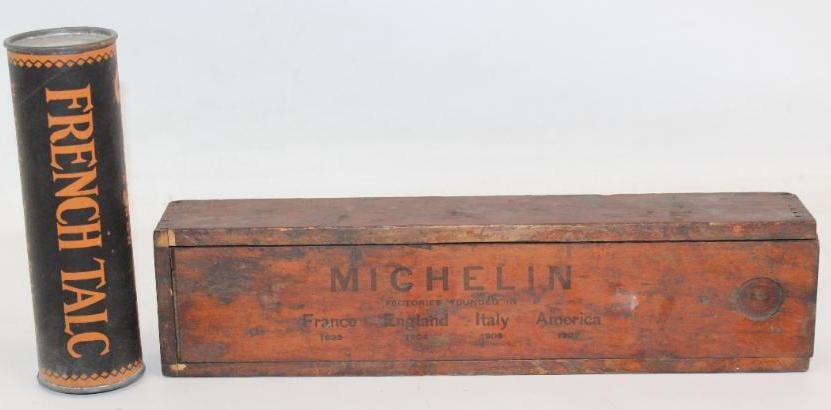 Group of 2 Michelin and Goodyear French Talc and Wooden Repair Kit Box (1 of 3)