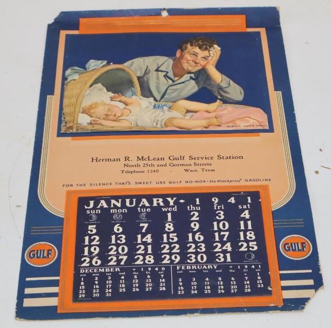 1941 Gulf Refining Company Advertising Wall Calendar (1 of 4)