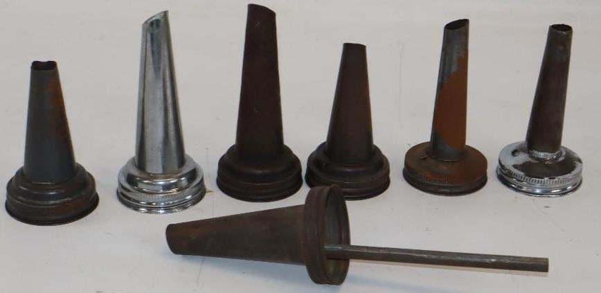 Group of 8 Bulk Oil Jar Lids: Largest is 10.5" x 3" x 3"