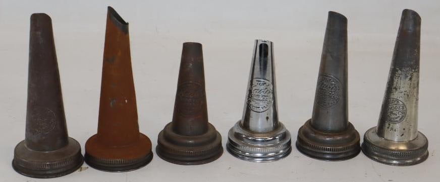 Group of 6 Bulk Oil Jar Lids: Largest is 6.75" x 3" x 3"