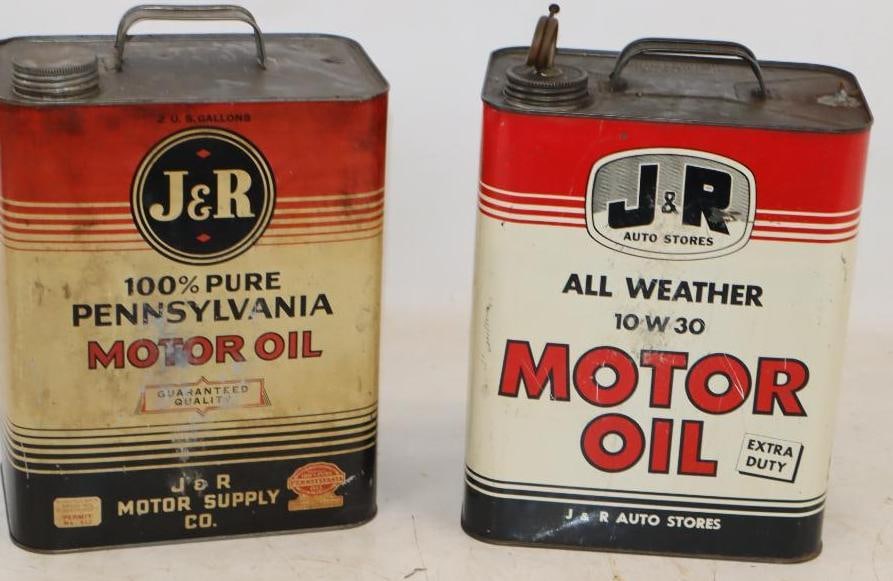 Group of 2 J&R Metal Two Gallon Oil Cans (1 of 3)