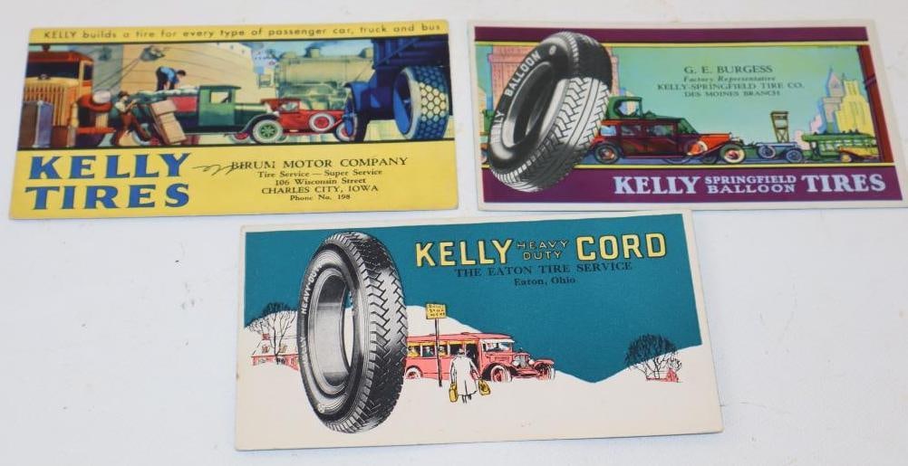 Group of 3 Kelly Tires Advertising Ink Blotters (1 of 2)
