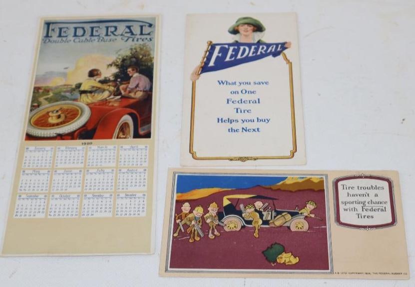 Group of 3 Federal Tire Advertising Ink Blotters (1 of 5)