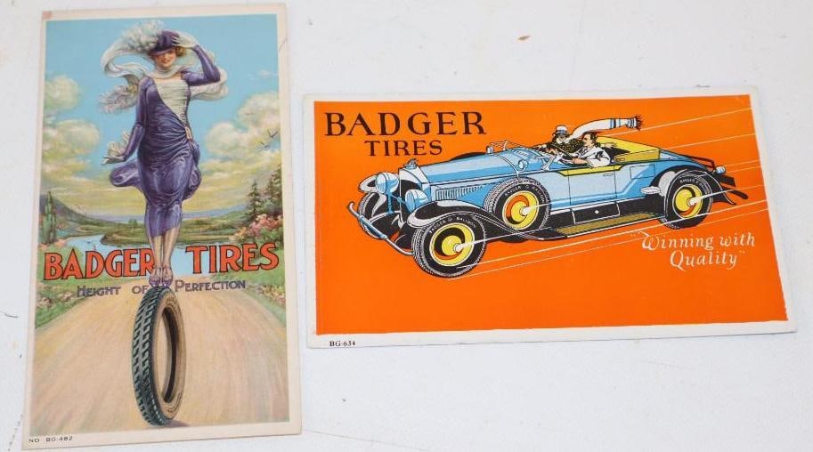 Group of 2 Badger Tires Advertising Ink Blotters (1 of 2)
