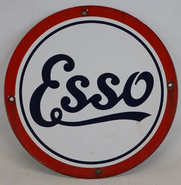 Porcelain Esso Reproduction Advertising Sign (1 of 2)