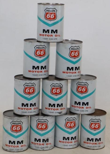 Group of 10 Phillips 66 MM 1 Quart Composite Oil Cans (1 of 2)