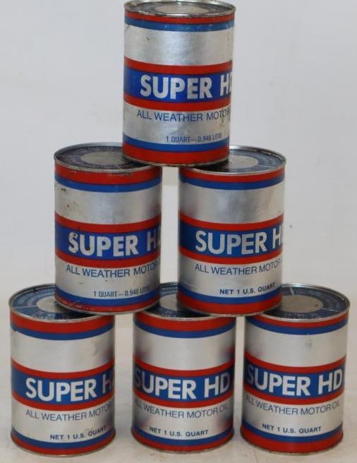 Group of 6 MFA Super HD 1 Quart Composite Oil Cans: All are composite and empty