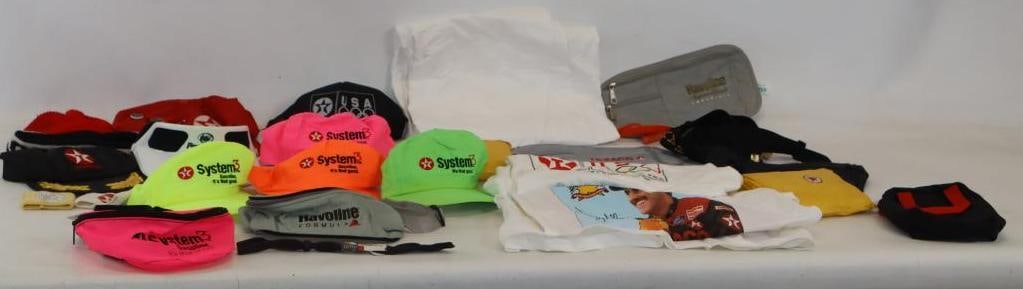 Large Group of Texaco Advertising Hats, Shirts, & Fanny Packs: Largest is 8.5" x 9 "
