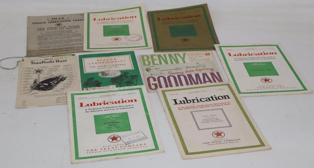 Group of 9 Texaco Advertising Lubrication Charts & Record (1 of 8)