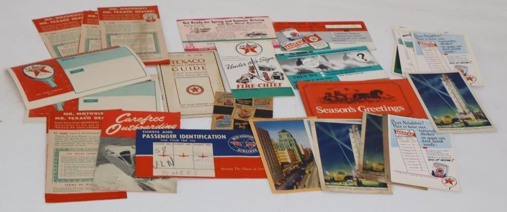 Large Group of Texaco Advertising Postcards, Ink Blotters, & Lubrication Guide (1 of 9)