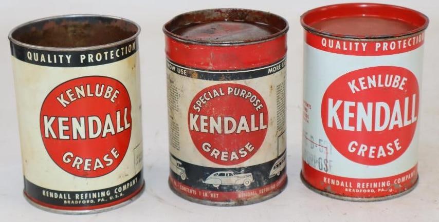 Group of 3 Kendall 1 LB Grease Cans (1 of 2)