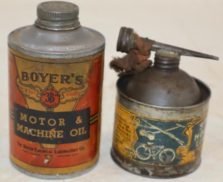 Group of 2 Boyer's & Standard Oil Home Oiler Cans (1 of 2)