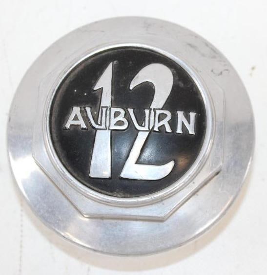 Embossed Auburn 12 Aluminum Threaded Automobile Hubcap (1 of 2)