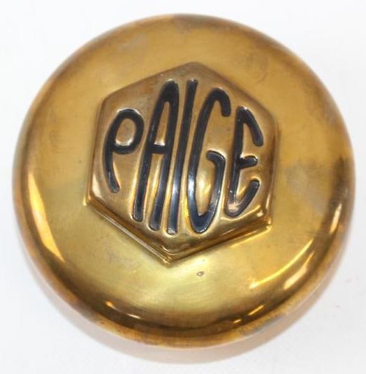 Paige Motor Car Co. Threaded Brass Automobile Hubcap (1 of 2)