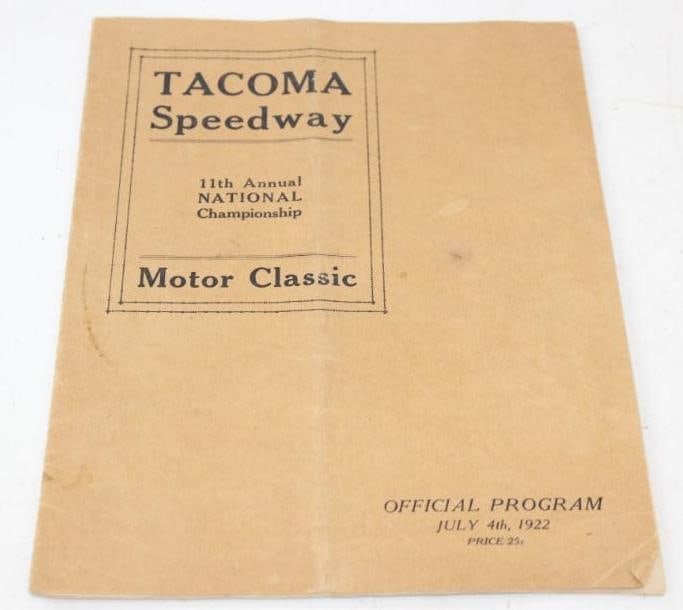 1922 Tacoma Speedway Motor Classic Official Program (1 of 4)