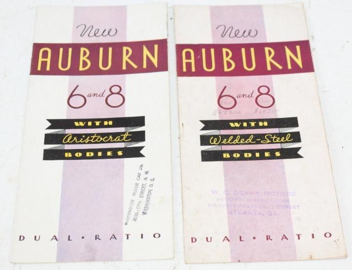 Group of 2 - 1930's Auburn 6 & 8 with Aristocrat Bodies Dual Ratio Sales Brochure Pamphlets (1 of 2)