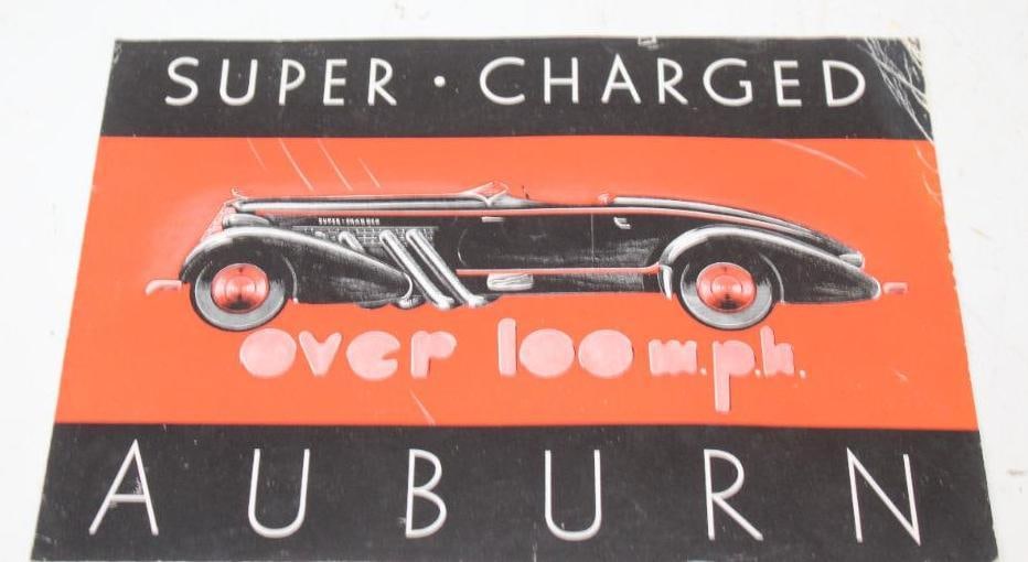 Auburn Super Charged Over 100 Miles Per Hour Dealership Brochure Pamphlet (1 of 4)