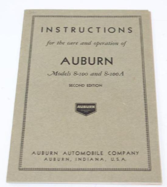 Group of 2 - 1930's Auburn Instruction 2nd Edition Manuals: 5.75" x 8.75" each