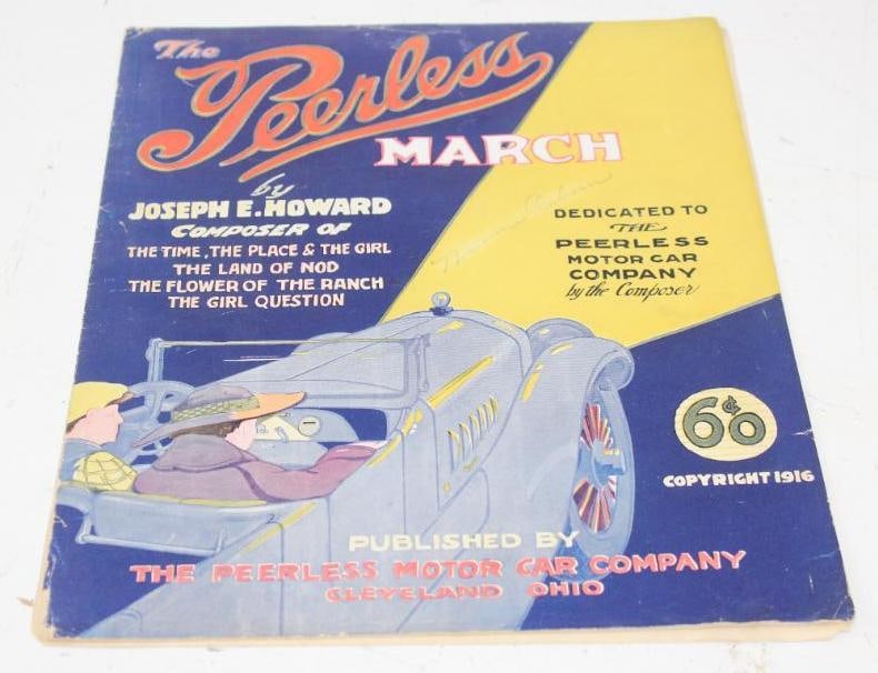 1916 The Pierless Motorcar Company March Sheet Music Book: 10.5" x 13.25"
