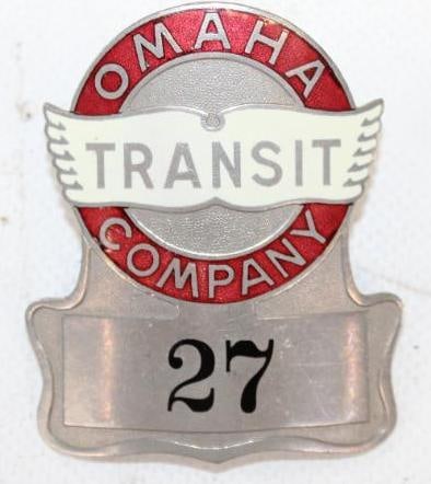 1950's Omaha Transit Company Railway Cloisonne Hat Badge (1 of 2)