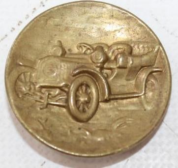 Early Hand Crank Car Brass Button (1 of 2)