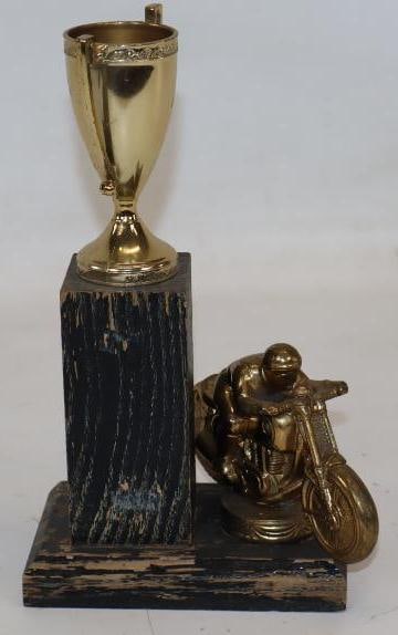 Motorcycle Racing Trophy with Wood Base (1 of 3)