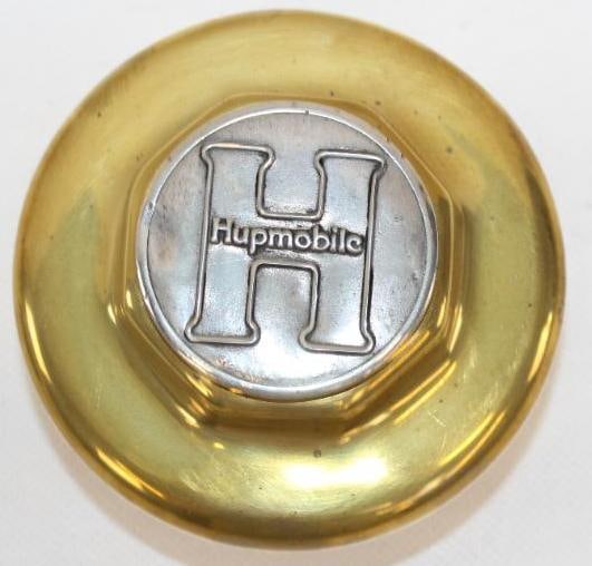 Hupmobile Brass Plated Threaded Automobile Hubcap (1 of 2)