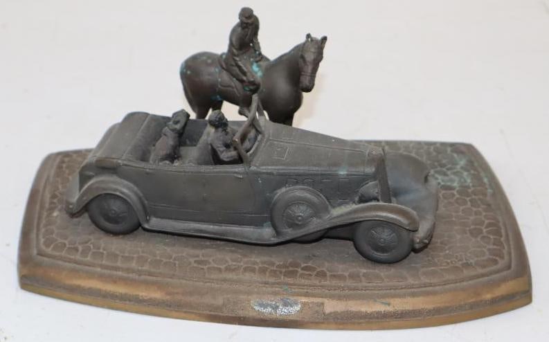 Early Brass Car and Mounted Patrolman Scene Desktop Decoration (1 of 4)