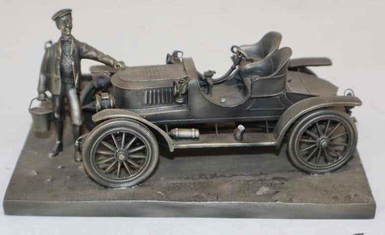 Stanley Steamer 1976 Pewter Car Sconce Desktop Decoration (1 of 4)