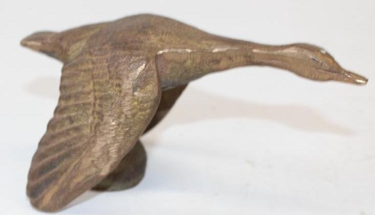 Solid Brass Flying Duck Automobile Radiator Mascot Hood Ornament Reproduction Copy (1 of 4)