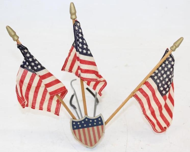 1930's Patriotic Automobile Radiator Flag Display Accessory (1 of 3)