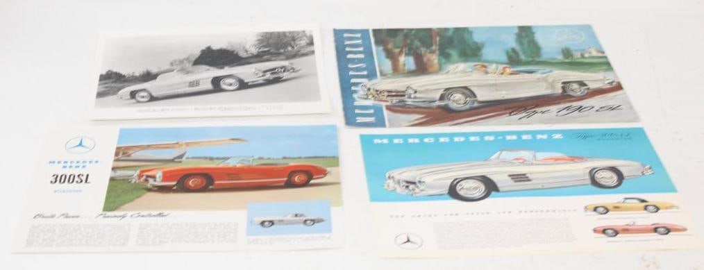 Group of 4 - 1954-63 Mercedes Benz Type 300SL & 190SL Sales Brochure, Advertisements & Picture: Largest is 12" x 8"