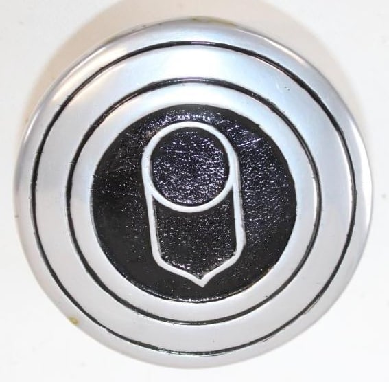 Graham Paige Motor Car Co. Threaded Aluminum Automobile Hubcap: Appears to be repainted 4" x 4"