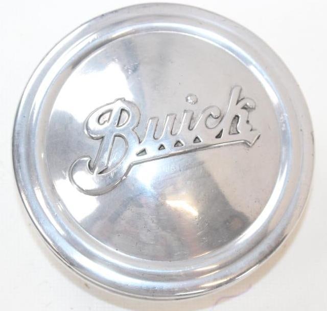 Buick Motor Car Co. Embossed Aluminum Threaded Automobile Hubcap (1 of 2)