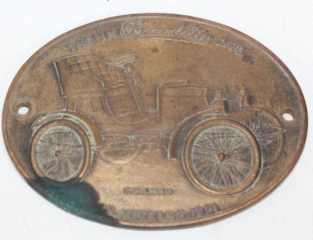 Brass 1951 Franklin Motor Car Club Radiator Badge Emblem (1 of 2)