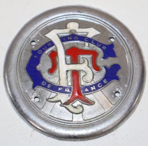Cloisonne Touring Club of France Radiator Badge: 3" x 3"