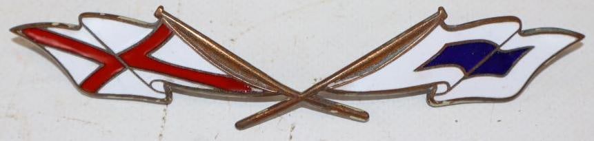 1959 Cloisonne Triumph Harold Racecar Emblem: 5.25" x 1"