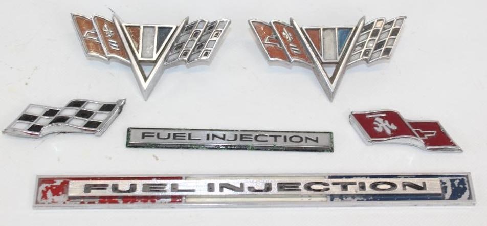 Group of 5 Chevrolet Corvette/Camero Emblems: Largest is 9" x 1"