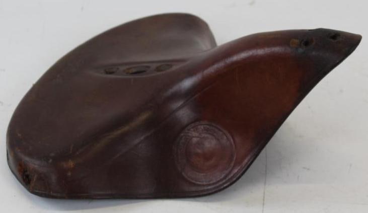 Early Indian Motorcycle Embossed Leather Seat Cover (1 of 6)