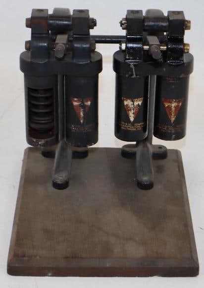 Early Automobile Shock Absorber Salesman Sample Cutaway Mounted on Wood Base (1 of 4)