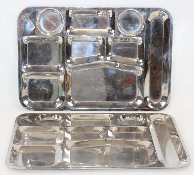 Group of 2 Ford V8 - 9 Section Chromed Dining Tray (1 of 5)