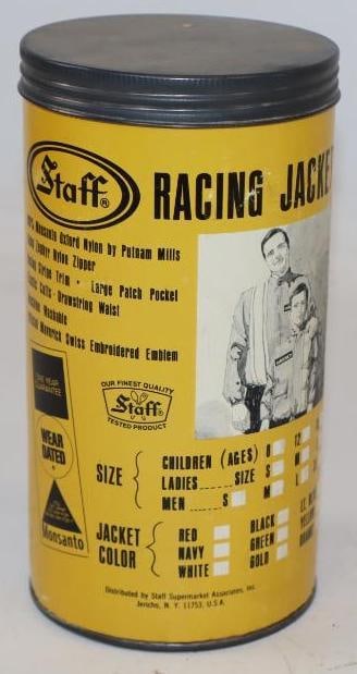 1970 Ford Maverick Racing Jacket Container: 3.75" x 3.75" x 7"